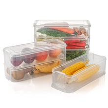 3 Fridge Storage Container, Fridge Organizer with Lid Stackable Fridge Storage Containers Plastic Freezer Storage Containers for Fish, Meat, Vegetables, Fruits, Pack of 3pcs, 1500ML Approx - dailyneed.life