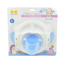 5in1 Baby Feeding Set for Kids and Toddlers,Children Children Dinnerware Set - Feeding Set for Kids, Cartoon Design Plate, Cup, Spoon, Fork Tableware Cutlery for Kids Microwave (5 Pcs Set) - dailyneed.life