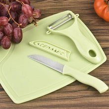 Plastic Kitchen Peeler - Green & Classic Stainless Steel 3-Piece Knife Set Combo - dailyneed.life