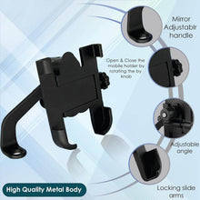 Full Metal Body Bike & Scooty 360 Degree Rotating Mobile Holder Stand for Bicycle, Motorcycle, Scooty for Maps and GPS Navigation Fits All Smartphones (1 Pc) - dailyneed.life