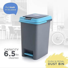 Apex Plastic Push N Pedal Dust Bin | Hands-Free Operation, Compact Design 6.5 Liters (1 Pc / Mix Color) - dailyneed.life