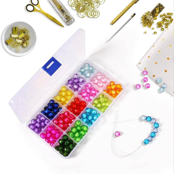 15-Grid Clear Plastic Jewelry Organizer Box with Dividers (1 Pc) - dailyneed.life