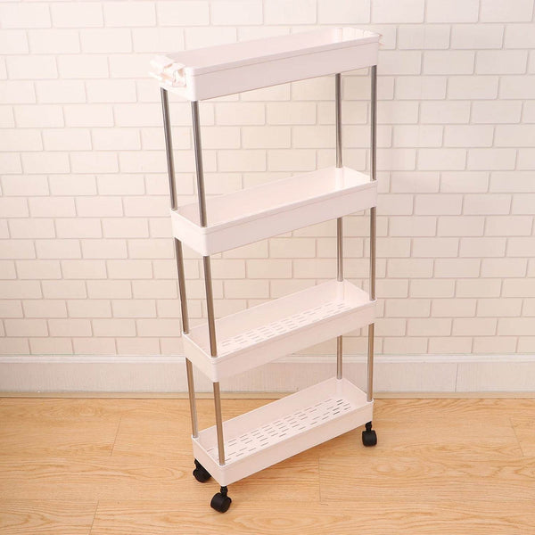 Plastic 4 layer folding trolly Storage Organizer for Kitchen Storage Rack Shelf Trolley Rack with Caster Wheels (4 LAYER) - dailyneed.life