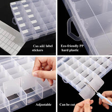 36 Grids Clear Plastic Organizer Box with Adjustable Compartment Dividers, Jewellery Storage Organizer Collection Box (1 pc ) - dailyneed.life