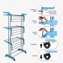 Premium Heavy Duty Stainless Steel 3 Layer Foldable Cloth Drying Stand (1 Set / With Brown Box) - dailyneed.life