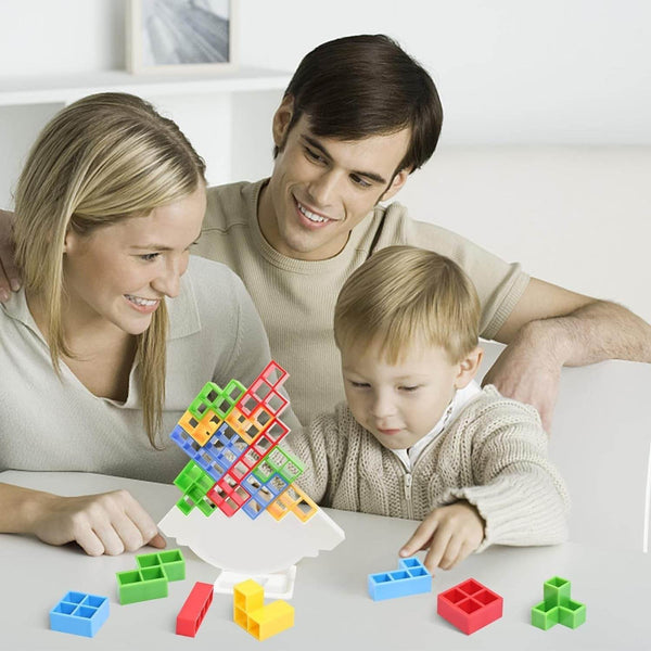 3D Tower Game, Tower Balance Game, Tower Stacking Game Adult Kid Tower Stacking Blocks Balance Game Blocks Building Toys for Kids Age 3+ Years (16 Pcs Set) - dailyneed.life