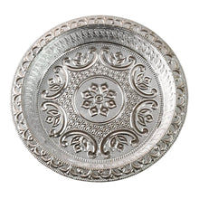Traditional Silver Finish Plastic Pooja Thali (1 Pc) - dailyneed.life