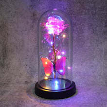 LED Decorative Rose with Butterfly in Transparent Plastic Dome (1 Pc / Battery Not Included) - dailyneed.life