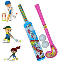 Combo of Light Weight Plastic Bat, Ball & Hockey for Kids - dailyneed.life
