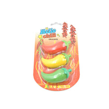 3D Fancy Colorful Chili Shape Erasers – Mini Novelty Eraser Set (3 Pc) - dailyneed.life