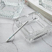 Square Glass Misti Crystal Quality Cigar Cigarette Ashtray Round Tabletop for Home Office Indoor Outdoor Home Decor - dailyneed.life