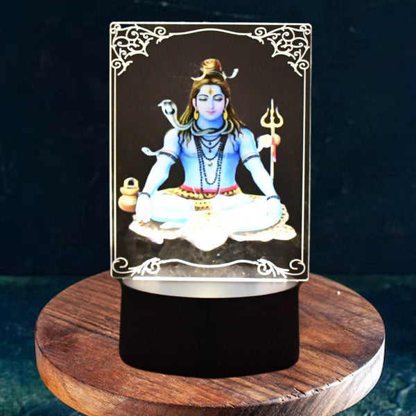 Beautiful 3D Lord Shiva Frame with Soft White Light (1 Pc) - dailyneed.life