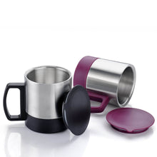 Stainless Steel Coffee/Tea Cup, Stainless Steel Lid Cover Hot Coffee/Tea Mug Hot Insulated Double Wall Stainless Steel, Coffee and Milk Cup with Lid & Handle Easy To Carry - Coffee Cup (1 Pc) - dailyneed.life