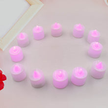 Pink Flameless LED Tealights, Smokeless Plastic Decorative Candles - Led Tea Light Candle For Home Decoration , Diwali (Pack Of 12pc) ( Diya , Divo , Diva , Deepak , Jyoti) - dailyneed.life