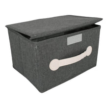 Small Foldable Storage Box With Lid And Handles, Cotton And Linen Storage Bins And Baskets Organizer For Nursery, Closet, Bedroom, Home (28×20×16 Cm / 1 pc) - dailyneed.life