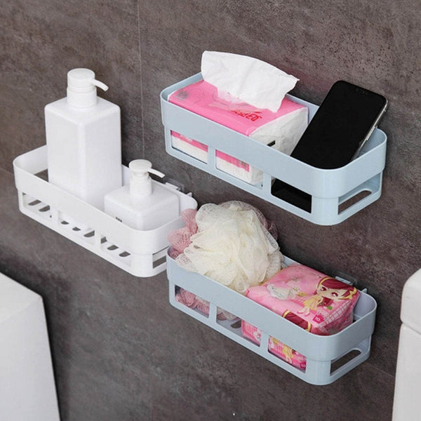 ABS Plastic Shower Corner Caddy Basket Shelf Rack with Wall Mounted Suction Cup for Bathroom Kitchen - dailyneed.life