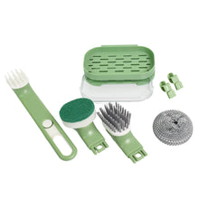 Dish Brush Set with Handle, Replacement Heads, Drain Tray in Kitchen (9 Pcs Set) - dailyneed.life