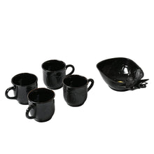 Pine Party Ceramic Tea / cups / Mug Set With Pineapple Shape Serving Bowl Milk Cup, Coffee Cup, Tea Cup, Breakfast Cup, Drinking Mug or Outdoor for Household, Gift for Birthday, Wedding Party (5 Pcs set) - dailyneed.life