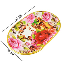 Small Plastic Flower Printed Design Serving Tray (1 Pc / 27 x 18 CM / Mix Color) - dailyneed.life