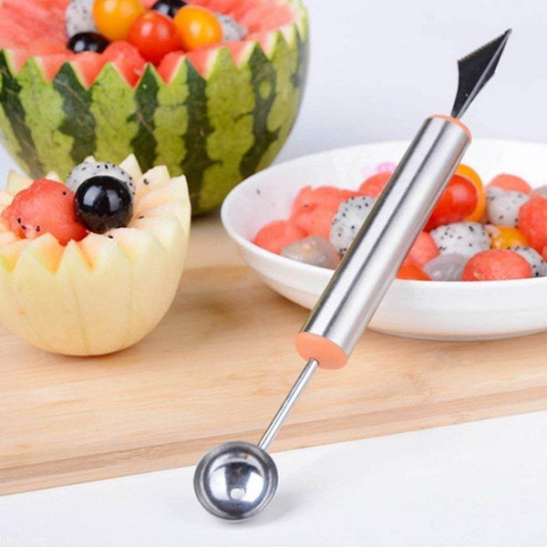 Multifunctional 2 in 1 Melon Baller - Stainless Steel Dig Scoop with Fruit Carving Knife. - dailyneed.life