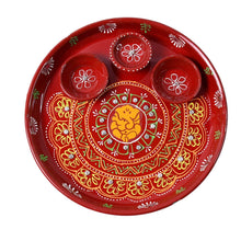 Hand-Painted Decorative Pooja Thali with Ganesha Motif and Diyas - dailyneed.life