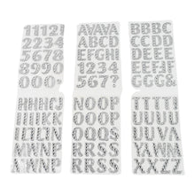 Silver Gem Letter & Numbers Stickers 1 Inch Letters, 130 Count (Pack of 6 Sheets) - dailyneed.life