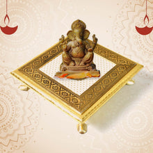 Golden - Square Pooja Chowki Patla / Bajot (20×20 CM / 1 Pc) - dailyneed.life