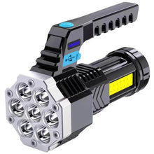 Portable Flashlight / Torch COB 7LED Hand Light USB Rechargeable Light with Side Light (1 Pc) - dailyneed.life