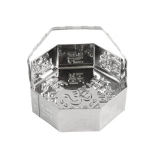 Traditional Stainless Steel Octagon Pooja Basket 1 Pc with Handle - dailyneed.life