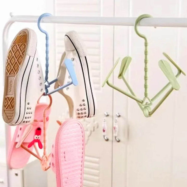 Hanging Shoe Rack Rotating Four Hooks Portable Drying Shoe Rack Wet and Dry Dual-use Drying Shoes Hanger Windproof - dailyneed.life