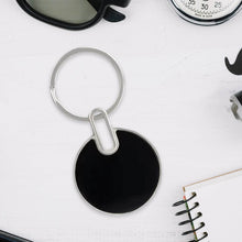 Sleek Black Round Metal Keychain (1 Pc) - dailyneed.life