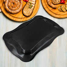 Stainless Steel Serving Tray With Flower Printed Rectangle Premium Dining Table Plate (18 x 8.5 Inch / 1 Pc) - dailyneed.life