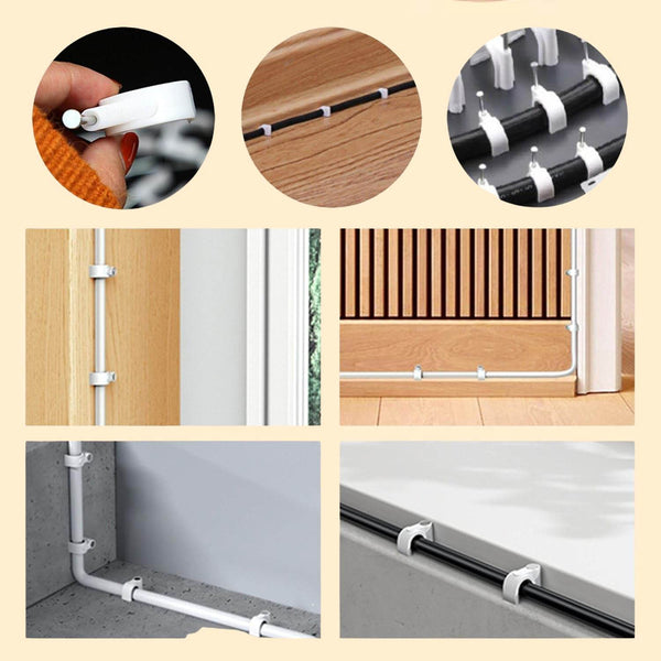 Wire Wall Clips, Plastic Cable Clips Round Wire Pins with Steel Nail (20 Pcs Set) - dailyneed.life