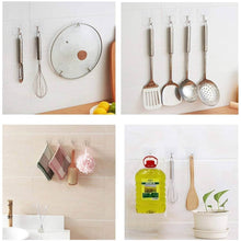 Self Adhesive Transparent Sticky Plastic & Stainless Steel Wall Hooks (10 Pcs Set) - dailyneed.life