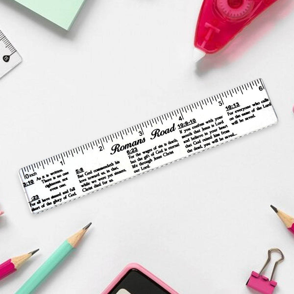 Romans Road Scripture Printed Plastic Ruler 6 Inch - dailyneed.life