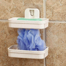 Adhesive Sticker Soap 2 Layer Dish Holder Wall Mounted Bathroom Shower Soap Holder Saver Box Storage Organizer Rack, ABS Plastic (Double Layers / 2 pcs set) - dailyneed.life