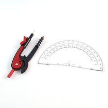 2 Pc Geometry Set – Built-in Pencil Grip + Transparent Plastic Protractor – School Geometry Tools Kit - dailyneed.life