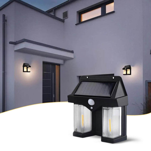 Outdoor Solar Wall Lamp Outdoor Waterproof High Quality Lamp Induction Garden Lamp Garden Villa Night Lamp Double Lamp Light (1 Pc) - dailyneed.life