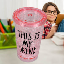 Plastic Creative Cold Drink Cup, Reusable Tea Coffee Tumbler with Lid and Straw, Double Wall Plastic Drinking Sport Bottle, Travel Tumbler - dailyneed.life