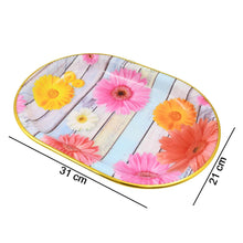 Medium Plastic Flower Printed Design Serving Tray (1 Pc / 31 x 21 CM / Mix Color) - dailyneed.life