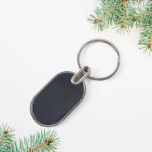 Elegant Black & Silver Oval Metal Keychain (1 Pc) - dailyneed.life