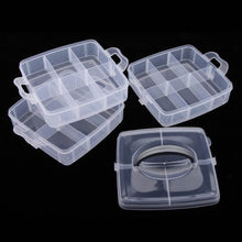 3-Tier 18 Sections Transparent Stackable Adjustable Compartment Slot Plastic Craft Storage Box - dailyneed.life