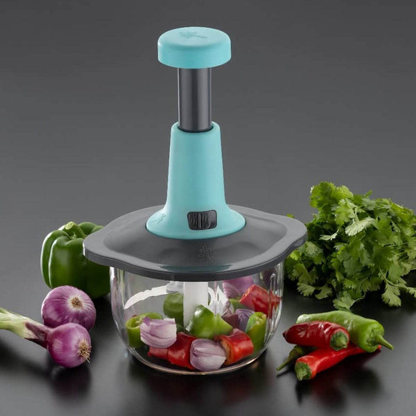 Push Chopper Manual Food Chopper and Hand Push Vegetable Chopper, Cutter, Mixer Set for Kitchen with 3 Stainless Steel Blade - dailyneed.life