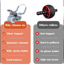 Abdominal Roller Wheel, Automatic Rebound Sponge Handle, Double Wheel Abdominal Roller, Non-Slip Timer Function with Elbow Support for Exercises for Body Fitness Strength Training Home Gym - dailyneed.life