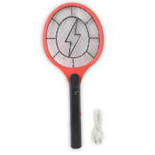 Red Rechargeable Electric Mosquito Killer Racket with Cable - dailyneed.life