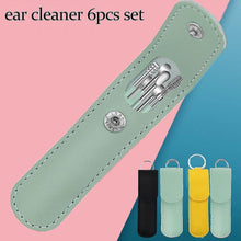 6-in-1 Ear Wax Cleaner- Resuable Ear Cleaning Tools Leather Pouch - Ear Pick Wax Remover Tool Kit with Ear Curette Cleaner and Spring Ear Buds Cleaner Fit in Pocket Great for Traveling - dailyneed.life