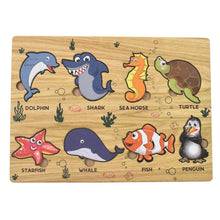 Seawater Animal Wooden Puzzle Learning Educational Board (1 Set) - dailyneed.life
