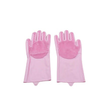 Dishwashing Gloves with Scrubber| Silicone Cleaning Reusable Scrub Gloves for Wash Dish Kitchen| Bathroom| Pet Grooming Wet and Dry Glove (1 Pair , 196Gm) - dailyneed.life