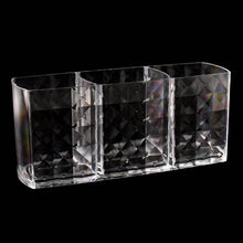 Elegant Crystal-Effect 3-Compartment Acrylic Makeup Brush Holder (1 Pc) - dailyneed.life
