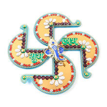 Golden Swastik Shubh Labh Wall Hanging with Ganesh Idol (1 Pc) - dailyneed.life